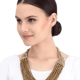 Bamboo Tree Jewels Gold-Toned Metal Handcrafted Necklace image 2