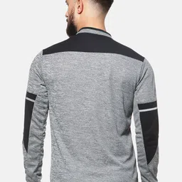 Campus Sutra Men Grey Solid Sweatshirt image 3