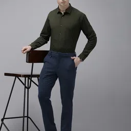 van heusen V Dot Men Checked Slim Fit Trousers image 3