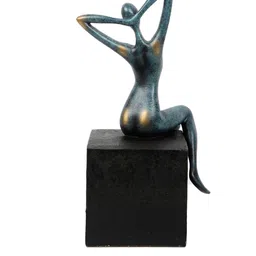 TAYHAA Turquoise Blue & Black Golden Touch Showpiece image 5