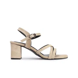DressBerry Textured Block Heel Sandals with Buckles image 5