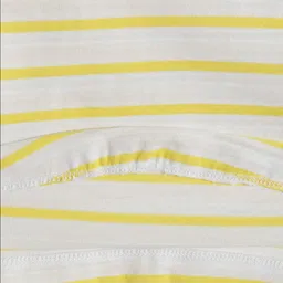 METRO KIDS COMPANY White & Yellow Striped Pure Cotton Crop Top image 3