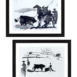 Adventures India Black & White 2 Pieces Wooden Wall Arts image 2