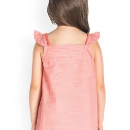 Cherry Crumble Girls Peach-Coloured Solid Top image 3
