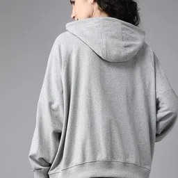 The Roadster Lifestyle Co. Women Grey Melange Hooded Sweatshirt image 2