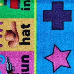 Athom Trendz Blue & Red Geometric Printed Anti-Skid Carpet image 5