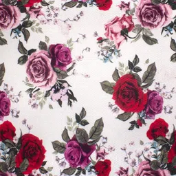 Alina decor White & Red Set of 2 Floral Square Cushion Covers image 3