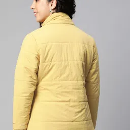 Foreign Culture By Fort Collins Women Yellow Solid Parka Jacket with Detachable Hood image 5