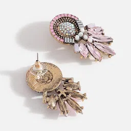 SOHI Gold-Plated Contemporary Drop Earrings image 4