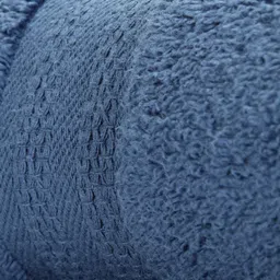 BIANCA Unisex Set Of 3 Blue Solid 500 GSM Zero-Twist Towels image 5