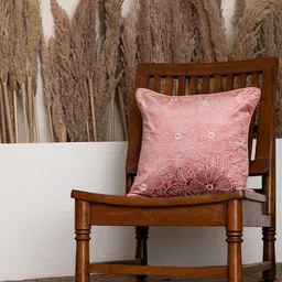 BELIHODE Set of 2 Blush Botanical Bliss Embroidered Cushion Cover image 2