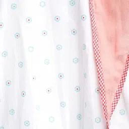 Biba Girls White & Blue Printed Kurta with Churidar & Scarf image 4