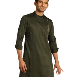 manyavar Men's Cotton Side Open Asymmetric Kurta (1pc) image 1