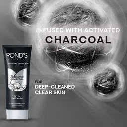 Ponds Bright Miracle Detox Facewash with 10X Power of Charcoal, 100gm image 3