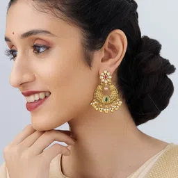 Kushal's Fashion Jewellery Gold-Plated Circular Chandbalis-picture-55
