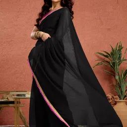 Sangria Embellished Saree With Unstitched Blouse Piece image 2