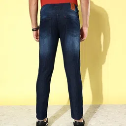 CS LIFE Men Slim Fit Mildly Distressed Light Fade Stretchable Jeans image 2