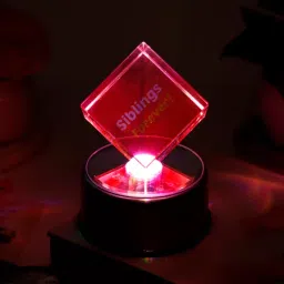 Siblings Forever Personalized LED Crystal Cube image 5