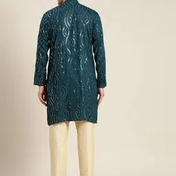 SOJANYA Men Quirky Embroidered Sequinned Kurta image 2