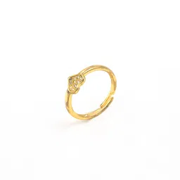 ARTKLIM Gold-Plated American Diamond Studded Heart Shape Adjustable Finger Ring image 3