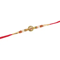 Voylla Devotional Om Beaded Thread Rakhi With Roli Chawal image 4