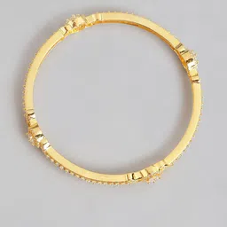 Zavya Women Gold-Plated Set of 2 Stone Studded Sterling Silver Bangles image 3
