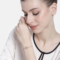 Estele Women Crystals Handcrafted Rose Gold-Plated Link Bracelet-picture-14