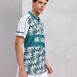 HRX by Hrithik Roshan Abstract & Typography Printed Polo Collar Football T-shirt image 2