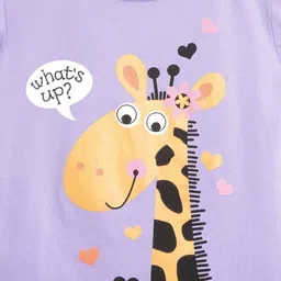 Lazy Shark Girls Lavender &Yellow Printed T-shirt with Shorts image 4