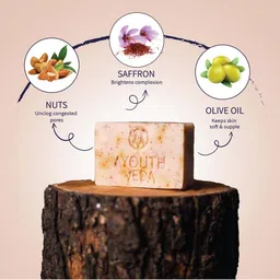 AYOUTHVEDA Brown Nuts And Saffron Luxury Castile Soap 110 gm image 5