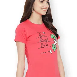 Fabflee Women Multicoloured 3 Printed Applique T-shirt image 2