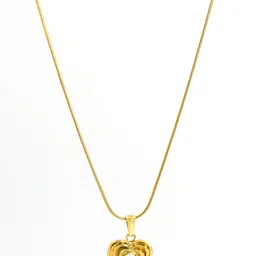 ARTKLIM Stainless Steel Gold-Plated Pearl Beaded Heart Shaped Pendant with Chain image 4