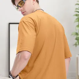 AUSK Graphic Printed Round Neck Drop Shoulder Sleeves Oversized Pure Cotton T-shirt image 4