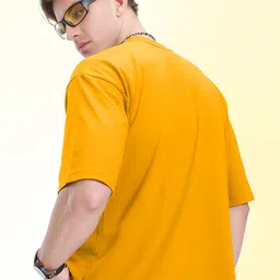 AUSK Graphic Printed Round Neck Drop Shoulder Sleeves Oversized Pure Cotton T-shirt image 2