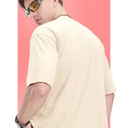 AUSK Graphic Printed Round Neck Drop-Shoulder Sleeves Pure Cotton Oversized T-shirt image 5