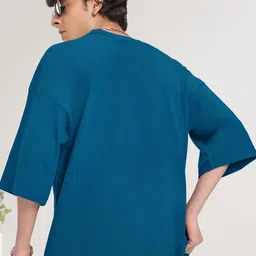 AUSK Graphic Printed Round Neck Drop-Shoulder Sleeves Pure Cotton Oversized T-shirt image 3