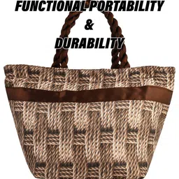 Kuber Industries Set Of 2 Geometric Printed Hand Bags With Bow Detail image 2