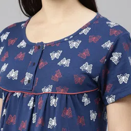 Kryptic Conversational Printed Pure Cotton Maxi Nightdress image 4