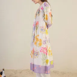 Indo Era Printed Pure Cotton Round Neck Top With Trousers Co-Ords image 4