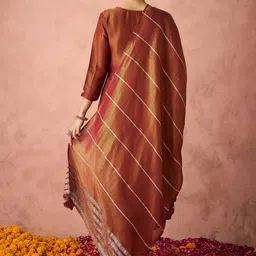 HRITIKA Ethnic Motifs Woven Design V-Neck Straight Kurta With Trousers & Dupatta image 2