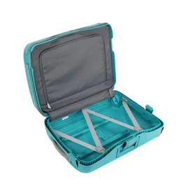 Samsonite Teal-Blue Textured Hard-Sided Cabin Trolley Suitcase image 4
