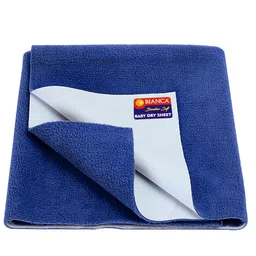 BIANCA Blue 2 Pcs Waterproof & Breathable Bamboo-Feel Baby Dry Sheet & Mattress Protector image 5