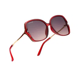 ROYAL SON Women Brown Lens & Red Oversized Sunglasses with UV Protected Lens image 3