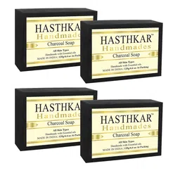 Hasthkar Set of 4 Handmade Charcoal Soap with Glycerin & Coconut Oil - 125 g Each-picture-16
