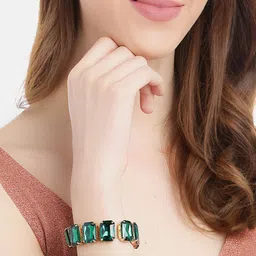 YouBella Green Gold-Plated Stone Studded Bracelet-picture-49