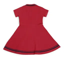 U.S. Polo Assn. Kids Girls Striped Polo Collar Fit & Flare Dress image 3