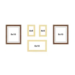 Art Street Set Of 5 Brown & Beige Solid Individual Wall Photo Frames image 4