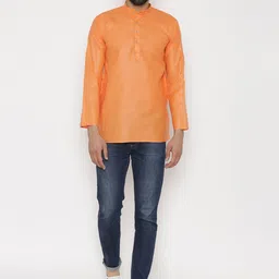 Wintage Men Orange Kurta image 3