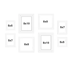 Art Street Set Of 8 White Solid Individual Wall Photo Frames image 4