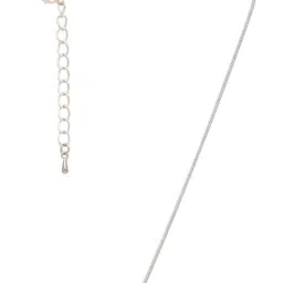 Golden Peacock Women Silver-Toned Stone-Studded Heart Shaped Pendant With Chain image 2